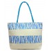 Straw Tote - Zebra Print Straw Tote - Blue - BG-HM10S-6ACBL